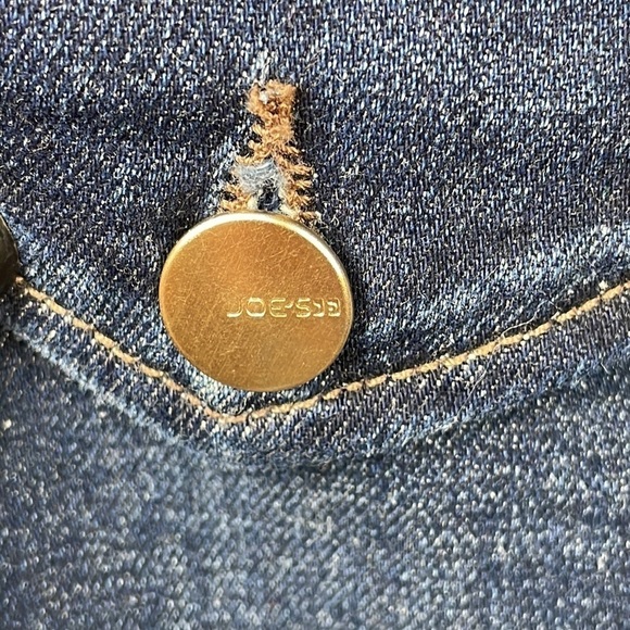 New Joes Jeans 70s Patch Pocket High Rise Bootcut Dark Blue Denim Sz 34 - Picture 6 of 15